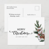 Vrolijk Kerstfeest Groet Kerstmis Kaart (Voorkant / Achterkant)