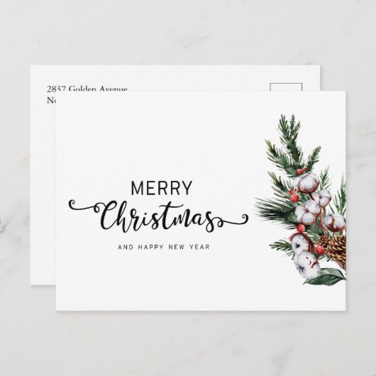 Vrolijk Kerstfeest Groet Kerstmis Kaart (Voorkant / Achterkant)