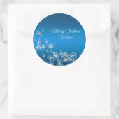 vrolijk kerstfeest. Groet.naam. Ronde Sticker (Tas)