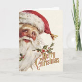 Vrolijk Kerstfeest Groet Retro Santa Xmas Kaart (Voorkant)