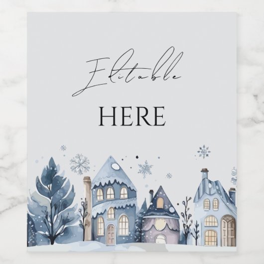 Vrolijk kerstfeest groet wijn etiket (Enkel label)