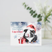 Vrolijk Kerstfeest groeten cavia huisdier Briefkaart (Staand voorkant)