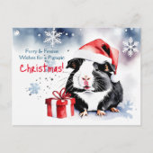 Vrolijk Kerstfeest groeten cavia huisdier Briefkaart (Voorkant)