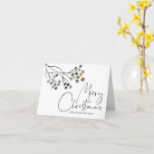 Vrolijk kerstfeest Groeten Elegante Kaart (Gele Bloem)