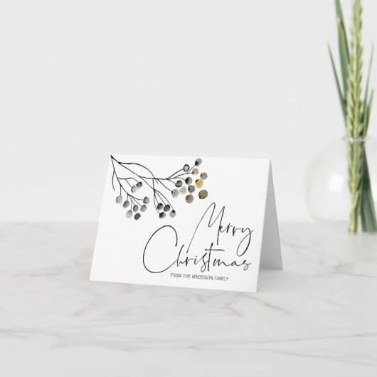 Vrolijk kerstfeest Groeten Elegante Kaart (Voorkant)