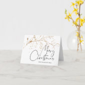 Vrolijk kerstfeest Groeten Gold Eucalyptus Kaart (Gele Bloem)