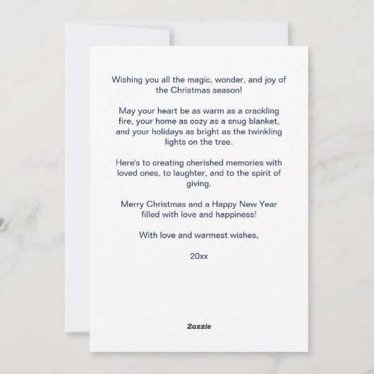 Vrolijk Kerstfeest groeten goud marine blauwe ball Feestdagenkaart (Achterkant)