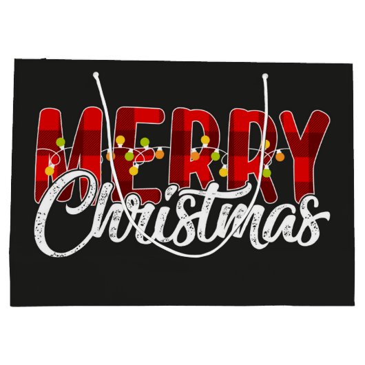 Vrolijk kerstfeest groot cadeauzakje (Achterkant)