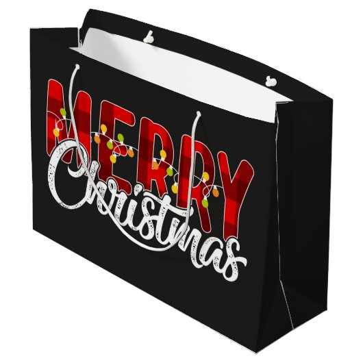 Vrolijk kerstfeest groot cadeauzakje (Achterkant Gekanteld)