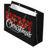 Vrolijk kerstfeest groot cadeauzakje (Voorkant Gekanteld)