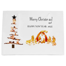 Vrolijk kerstfeest! groot cadeauzakje