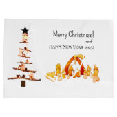 Vrolijk kerstfeest! groot cadeauzakje (Achterkant)