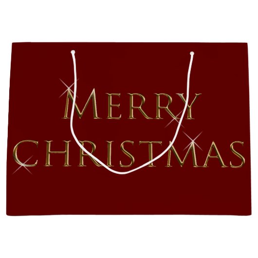 Vrolijk kerstfeest groot cadeauzakje (Voorkant)