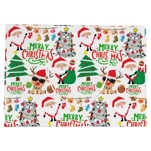 Vrolijk kerstfeest groot cadeauzakje (Achterkant)