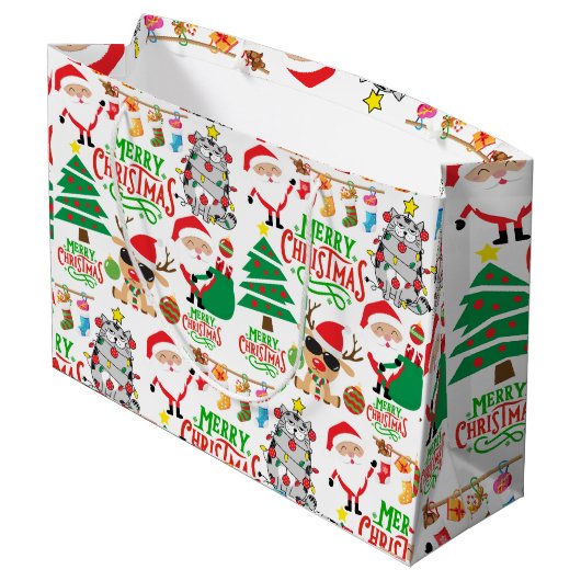 Vrolijk kerstfeest groot cadeauzakje (Achterkant Gekanteld)