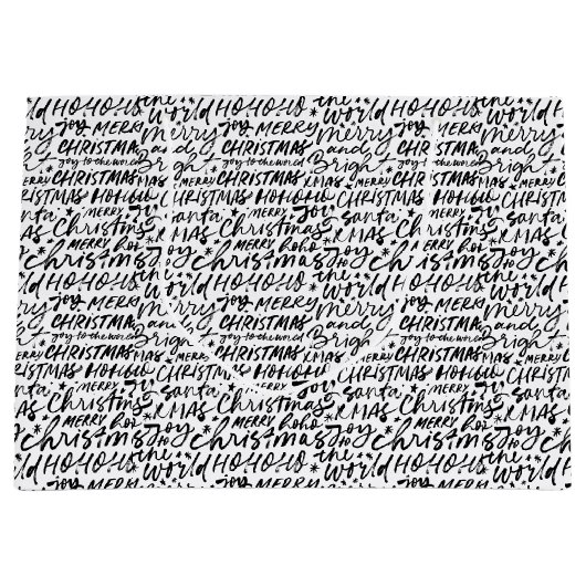 Vrolijk kerstfeest groot cadeauzakje (Voorkant)