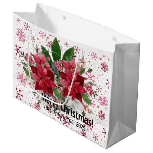 Vrolijk kerstfeest! groot cadeauzakje (Voorkant Gekanteld)