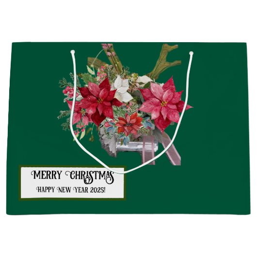 Vrolijk kerstfeest! groot cadeauzakje (Voorkant)