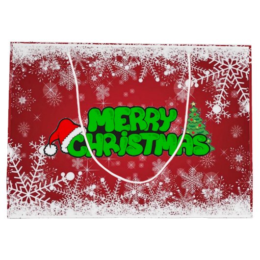 Vrolijk kerstfeest groot cadeauzakje (Achterkant)