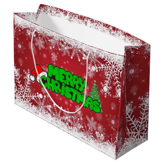 Vrolijk kerstfeest groot cadeauzakje (Achterkant Gekanteld)