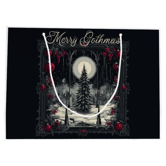 Vrolijk kerstfeest groot cadeauzakje (Achterkant)