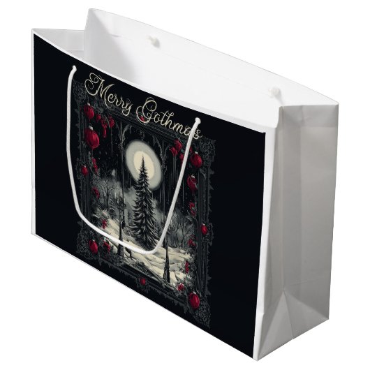 Vrolijk kerstfeest groot cadeauzakje (Voorkant Gekanteld)