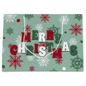 Vrolijk kerstfeest groot cadeauzakje (Voorkant)