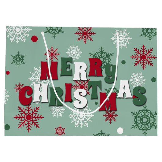 Vrolijk kerstfeest groot cadeauzakje (Achterkant)