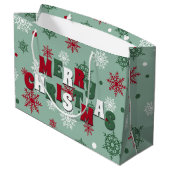 Vrolijk kerstfeest groot cadeauzakje (Achterkant Gekanteld)