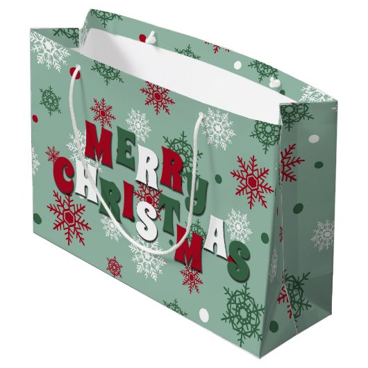 Vrolijk kerstfeest groot cadeauzakje (Achterkant Gekanteld)