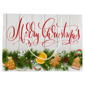 Vrolijk kerstfeest groot cadeauzakje (Achterkant)