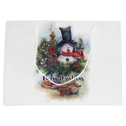 Vrolijk kerstfeest groot cadeauzakje (Voorkant)