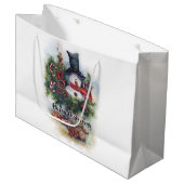 Vrolijk kerstfeest groot cadeauzakje (Voorkant Gekanteld)