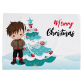 Vrolijk kerstfeest groot cadeauzakje (Achterkant)