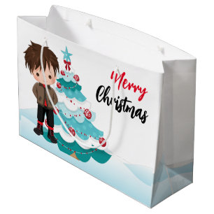 Vrolijk kerstfeest groot cadeauzakje