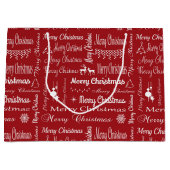 Vrolijk kerstfeest groot cadeauzakje (Voorkant)