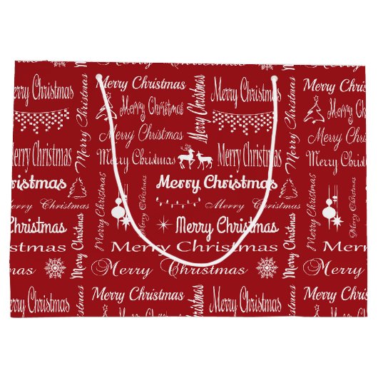 Vrolijk kerstfeest groot cadeauzakje (Achterkant)