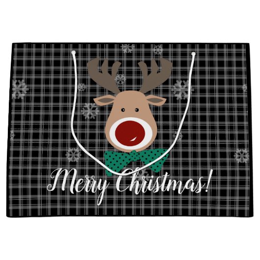 Vrolijk kerstfeest! groot cadeauzakje (Voorkant)