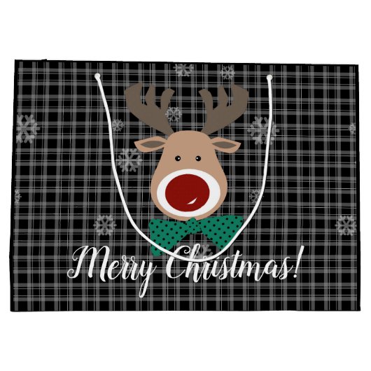 Vrolijk kerstfeest! groot cadeauzakje (Achterkant)