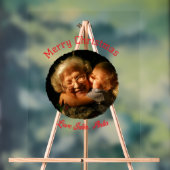 Vrolijk kerstfeest grootmoeder dochter foto cirkel acryl bord (Neutraal)