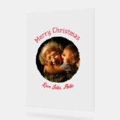 Vrolijk kerstfeest grootmoeder dochter foto cirkel acryl bord (Hoek)