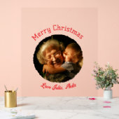 Vrolijk kerstfeest grootmoeder dochter foto cirkel acryl bord (Huwelijk)