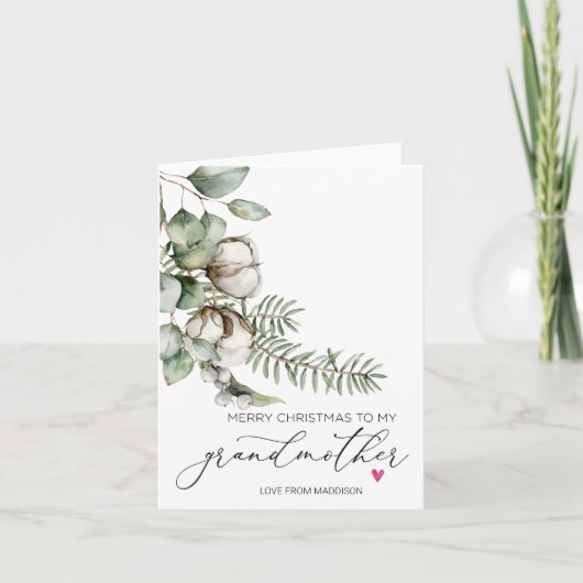 Vrolijk kerstfeest Grootmoeder van kleindochter Kaart (Voorkant)