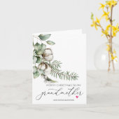 Vrolijk kerstfeest Grootmoeder van kleindochter Kaart (Gele Bloem)