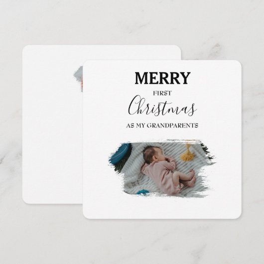 Vrolijk kerstfeest grootouders 2 Baby foto's (Voorkant / Achterkant)