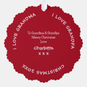 Vrolijk Kerstfeest Grootouders Naam en Baby Foto Ornament Kaart (Achterkant)