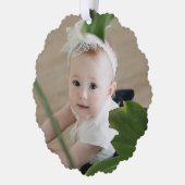 Vrolijk Kerstfeest Grootouders Naam en Baby Foto Ornament Kaart (Links)