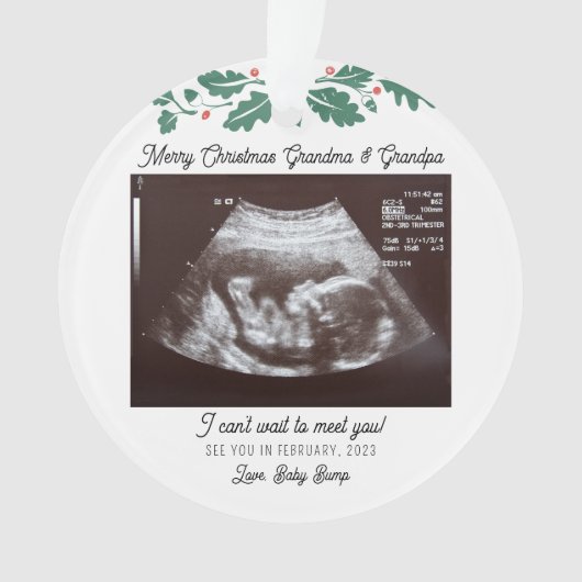 Vrolijk kerstfeest grootouders Ultrasound zwangers Ornament (voorkant)