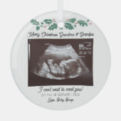 Vrolijk kerstfeest grootouders Zwangerschap Ultrag Glas Ornament (Voorkant)
