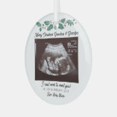 Vrolijk kerstfeest grootouders Zwangerschap Ultrag Glas Ornament (Voorkant links)